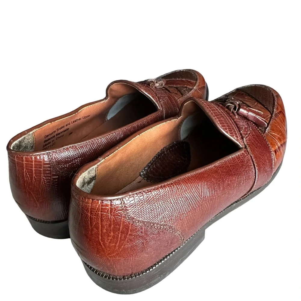 Stacy Adam’s Genuine Snake Skin / Leather Santana Printed Tassel Loafers
